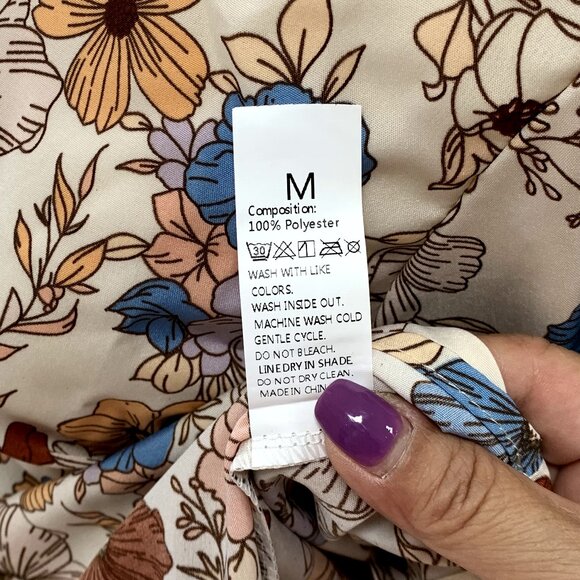 Boho Hippie Floral Blouse Top - Picture 7 of 12